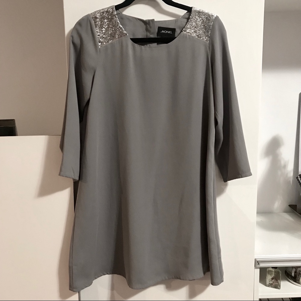 Dress with Sequined Shoulders